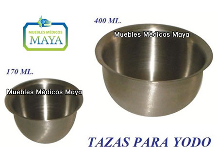 TAZAS PARA YODO DE ACERO INOXIDABLE PARA QUIRÓFANO Y HOSPITALES