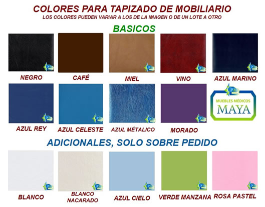 Colores Para el Tapizado de los Muebles Médicos de Lámina